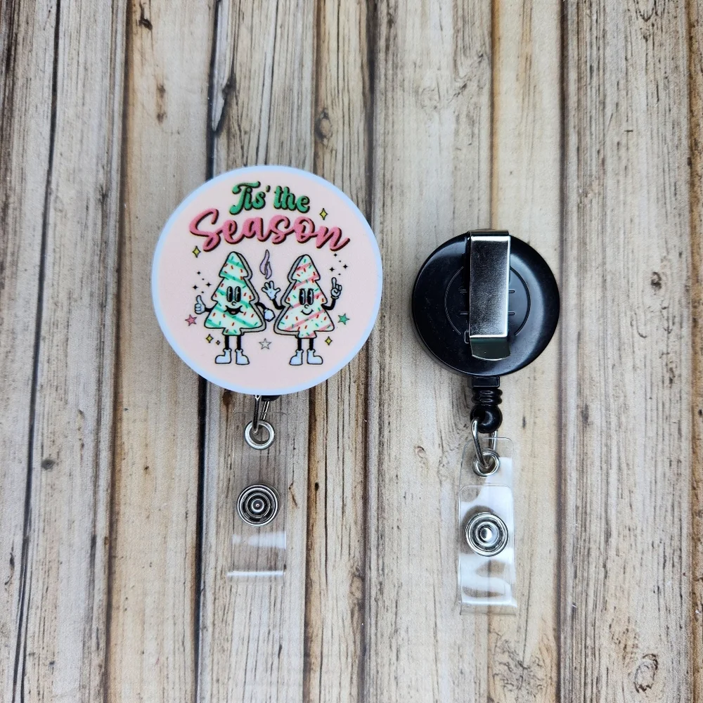 Christmas Tree Cake Badge Reel Name Tag‎ Holder